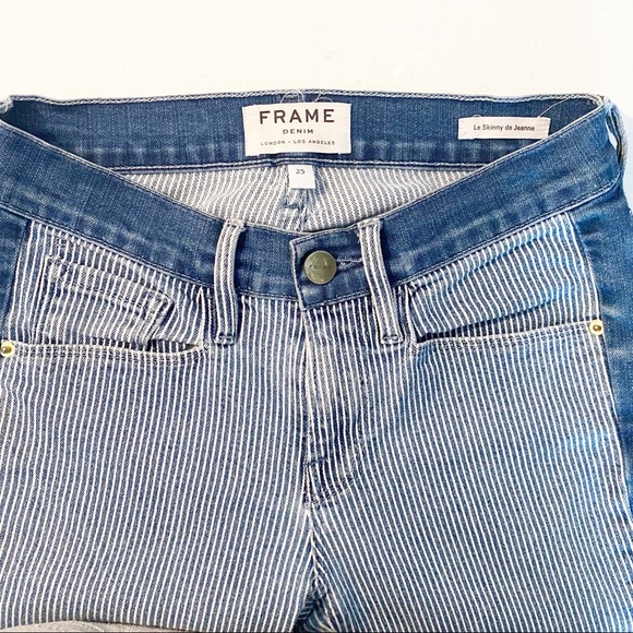 FRAME Denim Le Skinny De Jeanne Pinstripes - Sz 25 - Picture 5 of 10